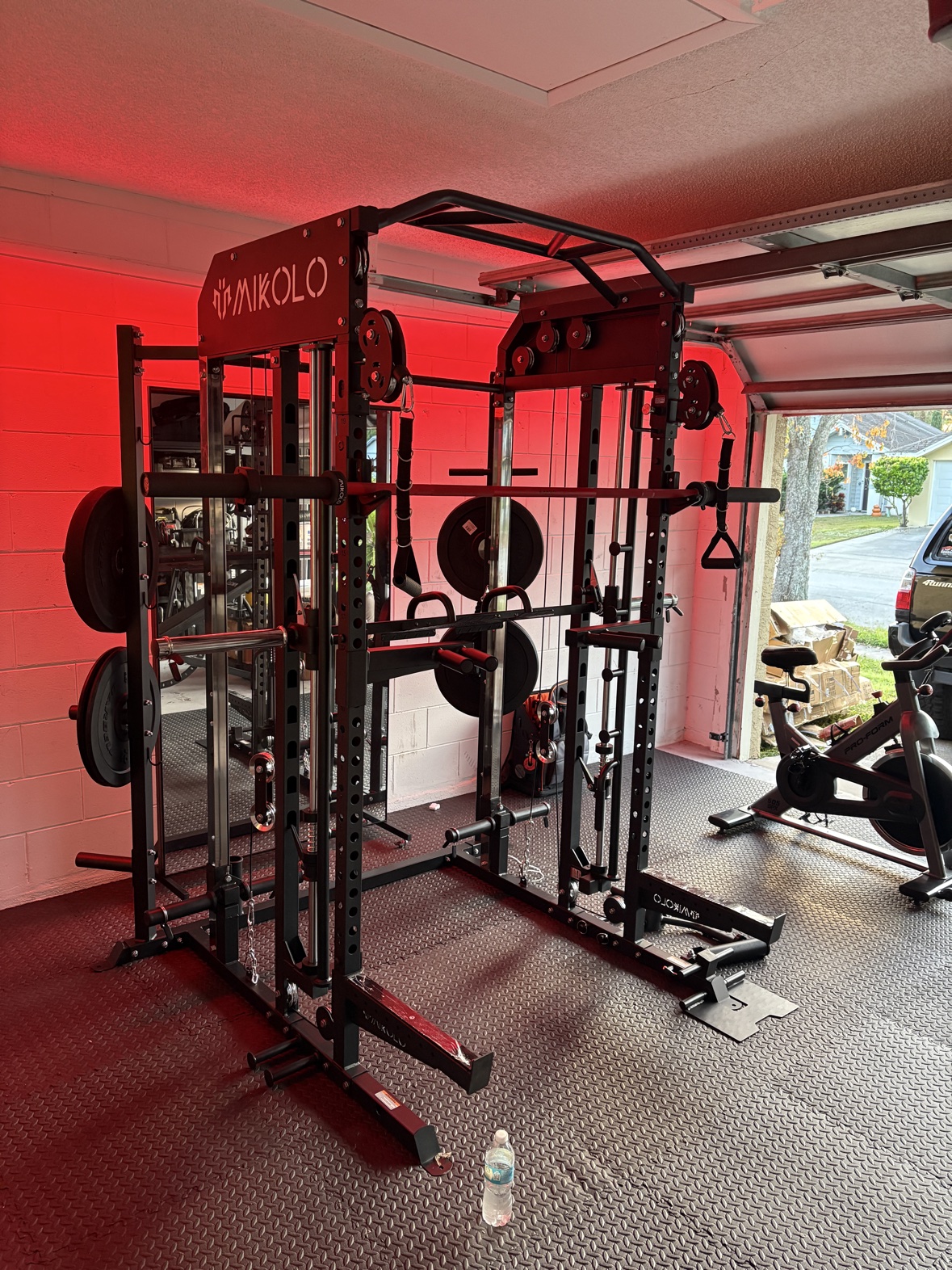 Home gym fully assembled by My Handy Hero in an Orlando garage